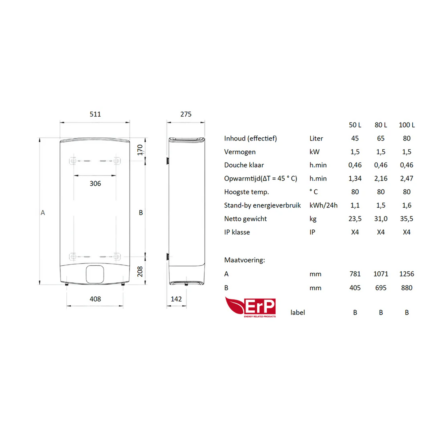 Ariston elektrische boiler, Velis ECO - verticaal of horizontaal