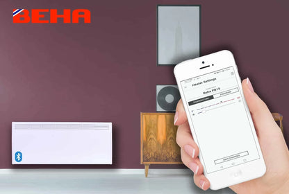 Beha elektrische convector, PB serie, analoge thermostaat met bluetooth connectie