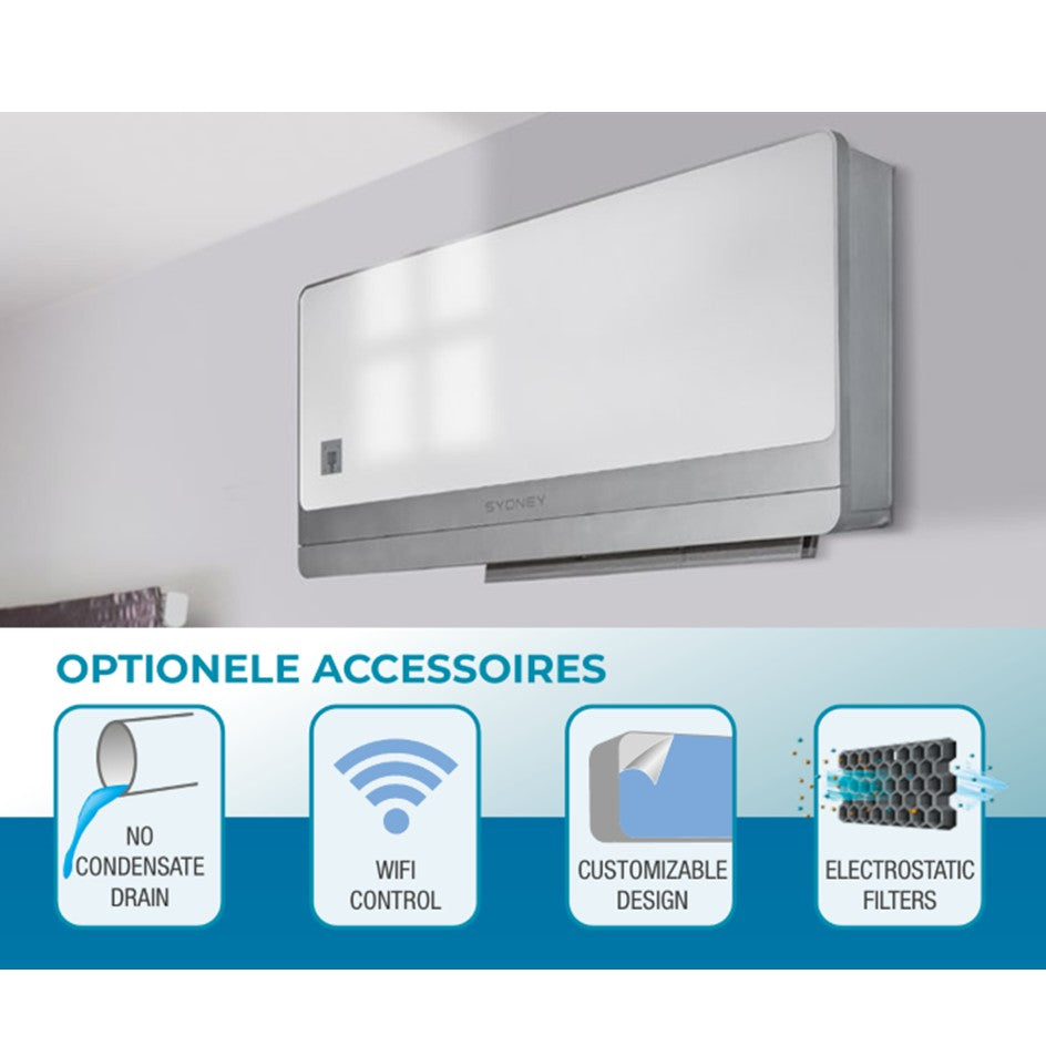Fintek Sydney monoblock Airco (2.57 kW) - Extreem Compact (19cm) - Wandmontage