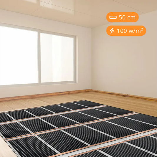 Infrarood vloerverwarmingsfolie, 50cm breed - 100w/m2