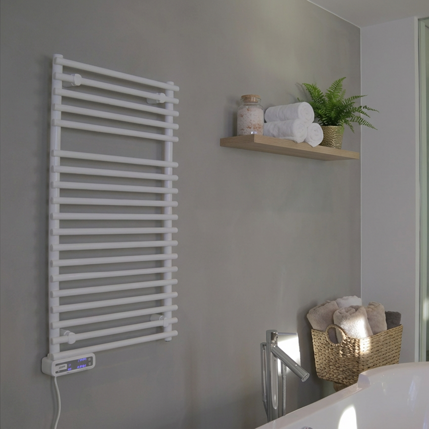 Ivigo handdoekradiator, professional EHR - breed 500mm, wit