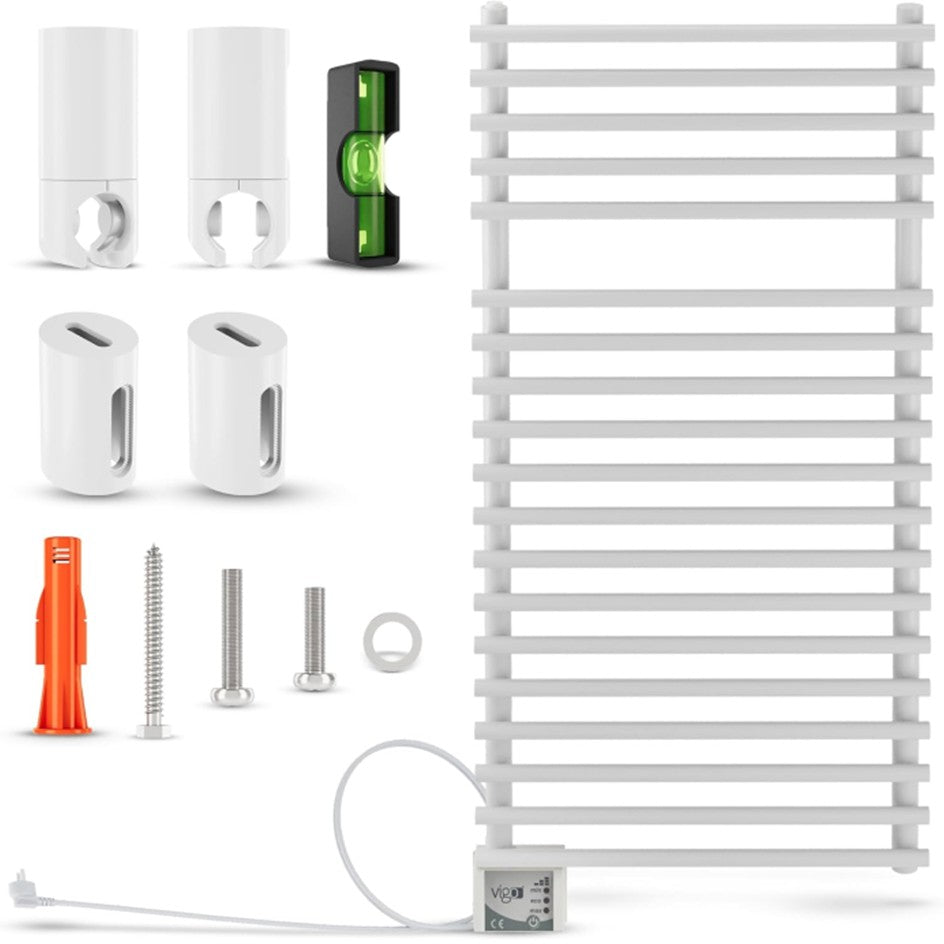 Ivigo handdoekradiator, digitaal EHR - breed 500mm, wit