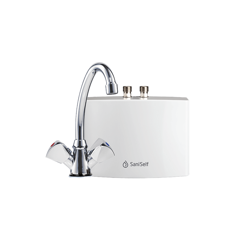 SaniSelf drukloze doorstroomverwarmer, KD 3.5kW - hydraulisch met kraan