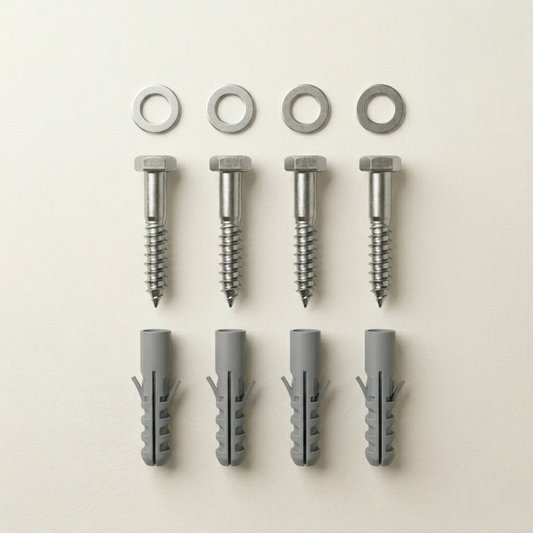 Boiler ophangschroeven set, M10 - bout, plug en ring. set van 2 stuks
