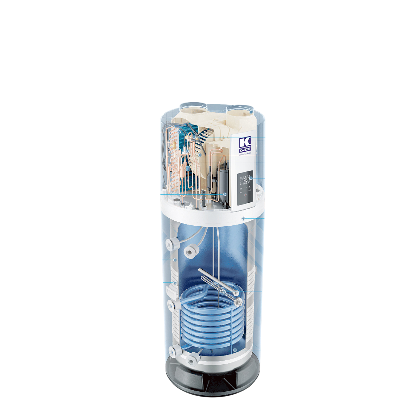 Haier Kwikot M7C Warmtepompboiler - vloermodel met warmtewisselaar